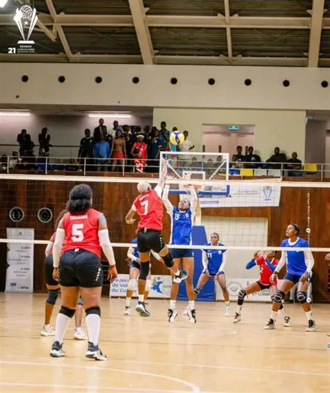 Match de volleyball en action